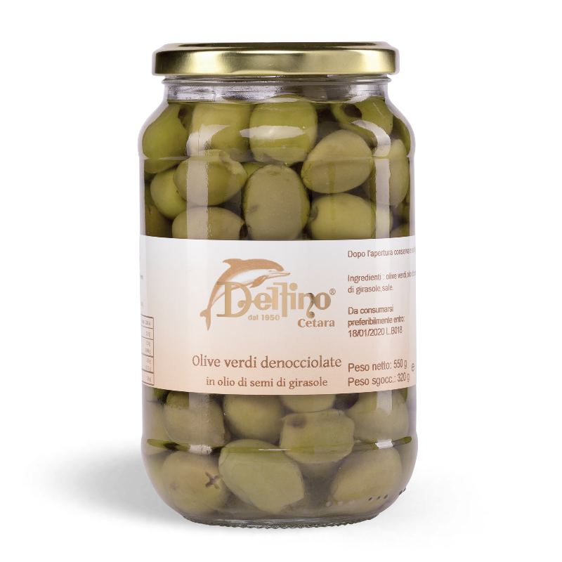 Pitted Cetrara olives in oil